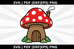 Mushroom House cricut Silhouette,kids Shirt ,Cut Product Image 2