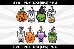 Boba Helloween tea cricut Silhouette,kids Shirt ,Cut Product Image 2