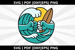 Wave Surf cricut Silhouette,kids Shirt Product Image 2