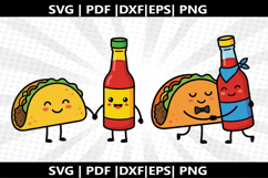 Taco &amp; Hot Sauce cricut Silhouette,kids Shirt Product Image 1