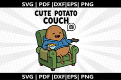 Potato Couch cricut Silhouette,kids Shirt Product Image 2