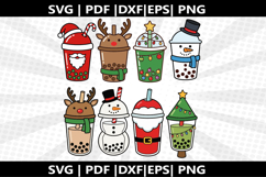 Boba Christmas tea cricut Silhouette,kids Shirt ,Cut Product Image 2