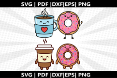 Coffee &amp; Donut cricut Silhouette,kids Shirt Product Image 1