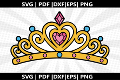 princess tiara cricut Silhouette,kids Shirt Product Image 2