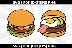 Burger cricut Silhouette,kids Shirt Product Image 2