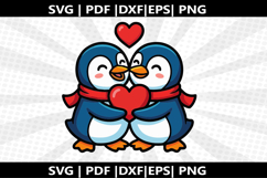 Penguin Couple cricut Silhouette,kids Shirt Product Image 2