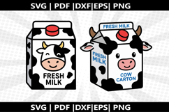 Milk Carton Cow cricut Silhouette,kids Shirt ,Cut Product Image 1