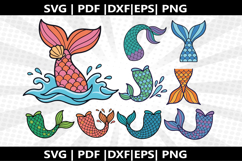 Mermaid tail cricut Silhouette,kids Shirt Product Image 1