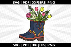 Gardening Boots Silhouette,kids Shirt ,Cut Product Image 2