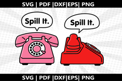 Rotary Phone Gossip cricut Silhouette,kids Shirt Product Image 1