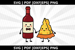 Wine Cheese SVG Bundle | Cute Couple | Cricut | PNG DXF Product Image 2