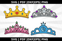 princess tiara cricut Silhouette,kids Shirt Product Image 2