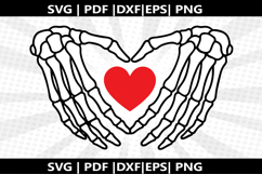 Skeleton hand heart cricut Silhouette,kids Shirt Product Image 2