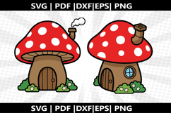 Mushroom House cricut Silhouette,kids Shirt ,Cut Product Image 1