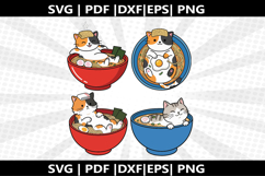 Ramen Bath Cat cricut Silhouette,kids Shirt ,Cut Product Image 1