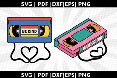 VHS Be Kind cricut Silhouette,kids Shirt Product Image 1