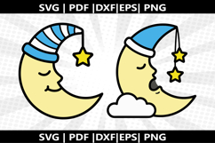 Sleepy Moon cricut Silhouette,kids Shirt Product Image 1