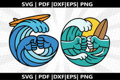 Wave Surf cricut Silhouette,kids Shirt Product Image 1