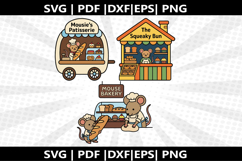 Mouse Bakery cricut Silhouette,kids Shirt ,Cut Product Image 1