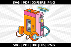 Walkman Vibes cricut Silhouette,kids Shirt Product Image 2