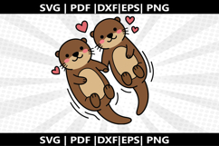 Otter couple cricut Silhouette,kids Shirt Product Image 2