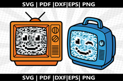 TV Static cricut Silhouette,kids Shirt Product Image 1