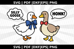 Goose with Bow Silly Goose Silhouette,kids Shirt ,Cut Product Image 1