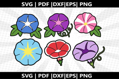 Morning glories Flower cricut Silhouette,kids Shirt ,Cut Product Image 1