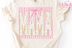 Mama Floral Bow Pink Stripes PNG, Coquette Mama PNG, Mother' Product Image 5