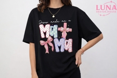 Jesus Made Me a Mama PNG, Christian Mom PNG, Coquette Bow PN Product Image 3