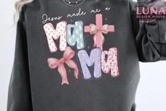 Jesus Made Me a Mama PNG, Christian Mom PNG, Coquette Bow PN Product Image 4