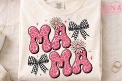 Pink Leopard Mama PNG, Coquette Bow Mama Sublimation, Mom PN Product Image 3