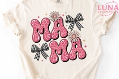 Pink Leopard Mama PNG, Coquette Bow Mama Sublimation, Mom PN Product Image 4