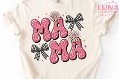 Pink Leopard Mama PNG, Coquette Bow Mama Sublimation, Mom PN Product Image 4