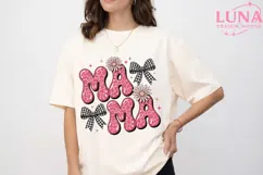 Pink Leopard Mama PNG, Coquette Bow Mama Sublimation, Mom PN Product Image 5