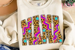 Mama Leopard Print PNG, Retro Mama PNG, Neon Cheetah Sublimation Product Image 3
