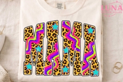 Mama Leopard Print PNG, Retro Mama PNG, Neon Cheetah Sublimation Product Image 4