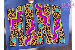 Mama Leopard Print PNG, Retro Mama PNG, Neon Cheetah Sublimation Product Image 6