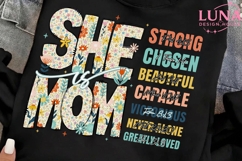 She Is Mom Floral Bible Verse PNG, Christian Mom Sublimation Product Image 2
