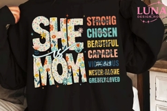 She Is Mom Floral Bible Verse PNG, Christian Mom Sublimation Product Image 5
