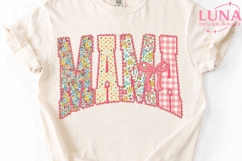 Mama Floral Patchwork PNG, Coquette Mom Sublimation PNG Product Image 4
