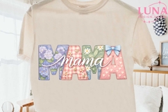 Mama Floral Patchwork PNG, Mother's Day Sublimation Design P Product Image 2