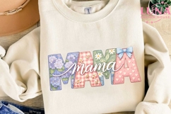 Mama Floral Patchwork PNG, Mother's Day Sublimation Design P Product Image 3