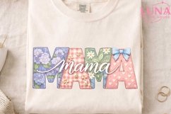 Mama Floral Patchwork PNG, Mother's Day Sublimation Design P Product Image 4