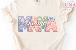 Mama Floral Patchwork PNG, Mother's Day Sublimation Design P Product Image 5