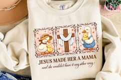 Jesus Made Her A Mama Duck PNG, Christian Mom Clipart PNG Product Image 2