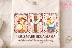 Jesus Made Her A Mama Duck PNG, Christian Mom Clipart PNG Product Image 3