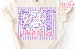 Cat Mama Floral Paw Print PNG, Cat Mom Sublimation, Pet Love Product Image 4