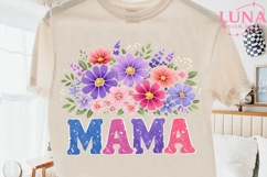 Floral Mama PNG, Wildflower Mom PNG, Mother's Day Sublimatio Product Image 1
