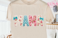 Mama Floral Applique Faux Embroidery PNG, Mothers Day PNG Product Image 2